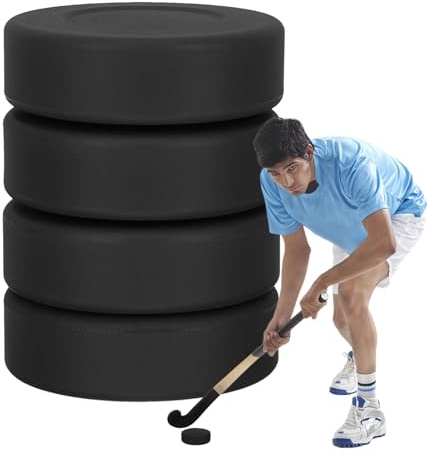 Set da hockey per bambini – Mini hockey su ghiaccio, 4 set di allenamento, pucks ufficiali | pratica di hockey su ghiaccio, regolazione mini hockey per allenamento skill, allenamenti e pratica