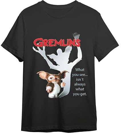 Comic Studio | Gremlins Camiseta Hombre| Artículo Licenciado Oficial | Gizmo | Negro | S, M, L, XL, XXL
