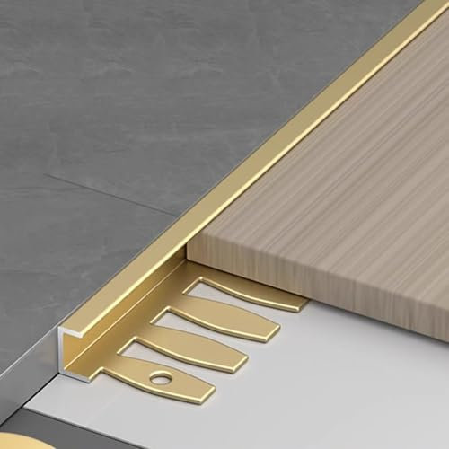 Biegbares Abschlussprofil Für Wand- Und Bodenfliesen 0.9m 3 Stück Einfassprofil Aluminium C-Form Profil Metallprofil Einfache Montage Für Ihre Fliesenabschlüsse(Matte Gold,15.5mmx0.9m)