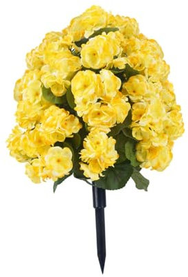 Milageto Blumenstrauß, echte Begonienblüte, Valentinstagsgeschenke, Blumenarrangements, künstliche Begonien für Zeremonien, Gelb
