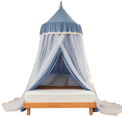 Princess Dome Baldachin Betthimmel, 270 cm hoch, Schlossform, dekoratives Netz für Doppel-, Doppel-, Queen-Size- und King-Size-Betten