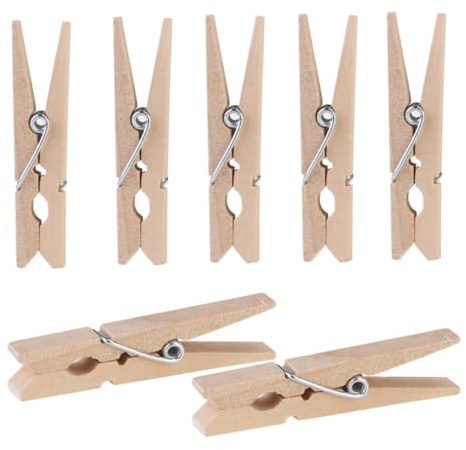 ARTSEWPLY 100pezzi Mollettine Legno Piccole Naturali per Decorazioni Festa e Progetti Creativi