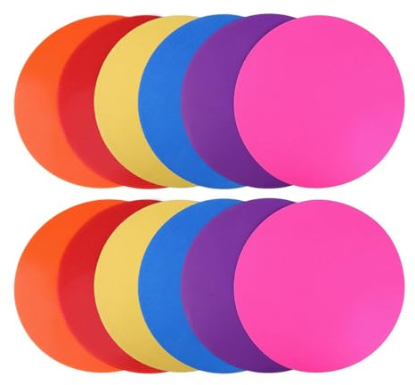 APLVFFZH Piatti Sportivi Flessibili Diametro 23 Cm, Campo Basket Allenamento Agilità Cerchi TPE, Dischi Marcatura Antiscivolo per Calcio per Aiutare a Sviluppare L'agilità, 12 Pz