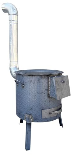 Holzofen Klein Outdoor Stahlgehäuse Staubauffangbehälter Camping Ofen mit Tragegriff Geeignet für Camping und Heizung(43 * 65cm)