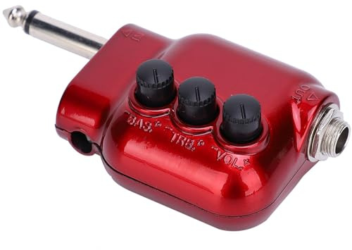 Generic Mini Amplificatore DI Potenza Pick-up DI Pre-stage con Controllo del Volume dei Bassi Alti, Mini Amplificatore per Connessione Altoparlante Domestico per Chitarra, Materiale ABS e Metallo