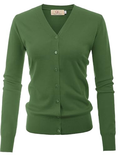 Grace KARINWomen's Lightweight Cardigans Long Sleeve Knitted Button Down Sweater Clothes 2026 Medium Green M