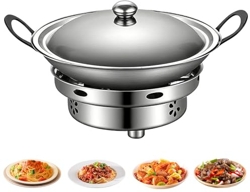 Ensemble de casseroles en acier inoxydable avec cuisinière - marmite de camping | Petit couvercle pour induction gaz & électrique | Batterie dee cuisine d'extérieur portable, lot des 1, argent (nombre