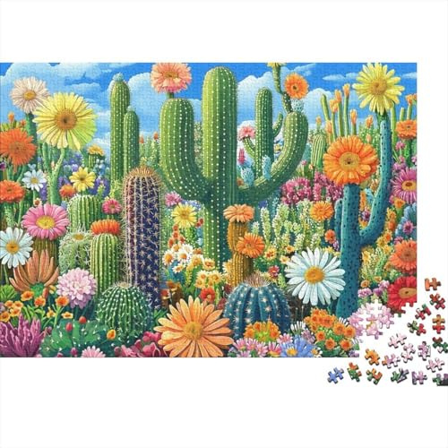 cactus garden 1000pc jigsaw puzzle paper adult vibrant floral