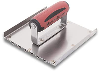 Marshalltown 4282D 6 x 6 SS Safety Nutfräse/Edge Trowel 6 Ribbed 1/8 Inch Radius Durasoft Handle