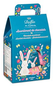 Dolfin 24 Napolitains Pâques - Oeufs- Chocolat de Qualité Supérieure - Idée Cadeau pour Anniversaire, Fêtes, Saint-Valentin, Fêtes de Fin d'Année, Pâques