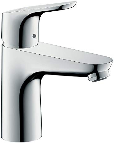 hansgrohe Focus - Waschtischarmatur ohne Ablauf, Wasserhahn Bad mit Auslaufhöhe 94 mm, Mischbatterie Waschbecken wassersparend (EcoSmart), Chrom, 31517000