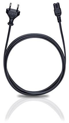 Oehlbach Powercord C7 / 500 - Netzkabel 2-polig mit Euro-Stecker (CEE7/16) - VDE geprüft - hochflexibel, hervorragende Kontaktsicherheit - 5m schwarz