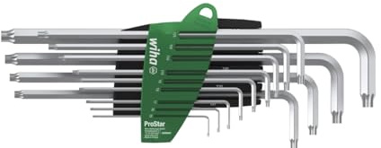Wiha Stiftschlüssel Set mit ProStar Halter (39104) 14tlg. I Torx Winkelschlüssel Satz I Torxschlüssel T5+T6+T7+T8+T9+T10+T15+T20+T25+T27+T30+T40+T45