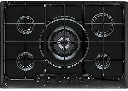 Electrolux PN750UV Integrado Encimera de gas Negro hobs - Placa (Integrado, Encimera de gas, Negro, Esmaltado, medio, Giratorio)