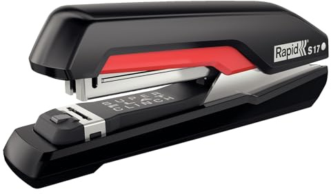 Agrafeuse SuperflatClinch Rapid Supreme S17. Boîte brochable, Réf. Produit : 500538, Couleur : Noir/Rouge