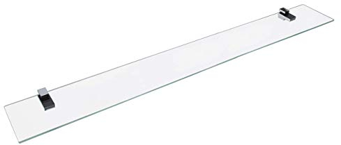 FACKELMANN Glasablage 100 cm/Wandregal für Badaccessoires/Maße (B x T): ca. 100 x 12 cm/Wandablage mit 6 mm Stärke/hochwertiges Glasregal mit Halterungen/Wandregal fürs Bad/Badregal fürs WC