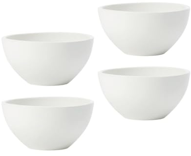 Villeroy & Boch Artesano Original Rice Bowls, Set of 4, Premium Porcelain, Made in Germany, 20.25 oz Capacity Each, White