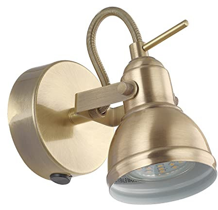Happy Homewares Unique Industrial Designed Antique Brass Wall Spot Light with Switch