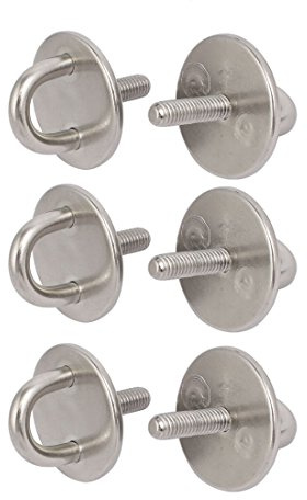 sourcing map 6 Stück M6 Gewinde Runde Türhaken Haken Pad Eye Augenplatte aus 304 Edelstahl de