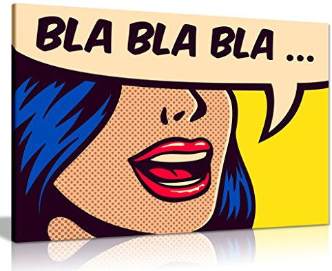 Moderne Pop-Art Mädchen Bla Bla Kunstdruck auf Leinwand (76,2 x 50,8 cm)