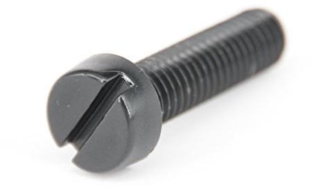 20 Stück Zylinderschrauben mit Schlitz DIN 84 - M3x8 PA6.6 schwarz/Nylon schwarz