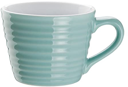 Olympia Cafe Aroma Stoneware Mugs 230ml (Pack of 6), Aqua, Green, 230 ml