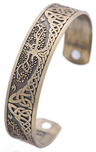 TEAMER Baum des Lebens Yggdrasil Armband Celtic Knot Armband Magnetic Therapy Cuff Bangle Geschenk Schmuck für Männer