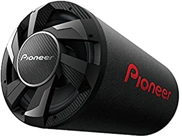 Pioneer TS-WX300TA Aktivsubwoofer, 30cm Röhren-Subwoofer, 1300 W Maximalleistung, Klasse-D-Verstärker, 30 cm Konus-Tieftöner, 114 dB Ausgang, 80Hz Tiefpassfilter, inkl. Kabel, CarSoundFit App