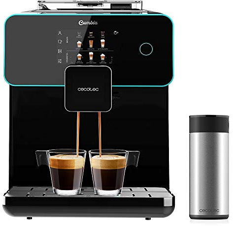 Cecotec Kaffemaschine Power Matic-ccino 9000 Serie Nera, 19 bar, personalisiert Temperatur, Geschmacksintensität, Milchschaum, LED-Bildschirm, integrierte Mühle,5 verschiedenen Mahlstufen, 1500 Watt