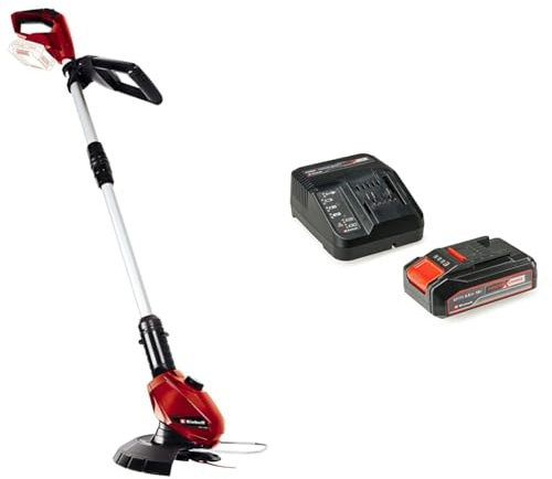 Einhell Akku-Rasentrimmer Power X-Change GE-CT 18 Li (Li-Ion, 18V, 8500U/min, dreh- und neigbarer Motorkopf, Flowerguard, inkl. 2,5 Ah Akku und Ladegerät)