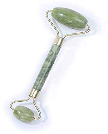 Jade Roller | Gesichtsmassage mit echtem Gua Sha Jade Stein | Entspannung und Pflege at Home | Natürlicher Anti-Aging-Gesichtsroller | Massagestein