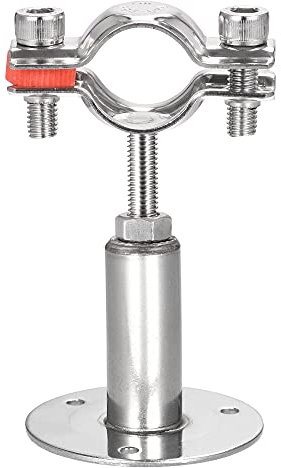 uxcell Wall Mount Ceiling Mount Pipe Support, 304 Stainless Steel Adjustable Pipe Bracket Clamp for 25-28mm Pipe