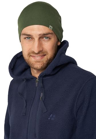 DANISH ENDURANCE Merino Laufmütze Herren & Damen, Sportmütze, Merinowolle Mütze, Wintermütze, Fahrrad Beanie, Atmungsaktiv & Warm, Unisex, Grün, Einheitsgröße