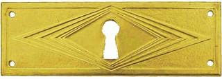 Antikhof Möbelbeschlag Jugendstil Messing geprägt,Größe: 3,3 x 9,7 cm,Bestellnummer: JML 221, Dunkelbraun