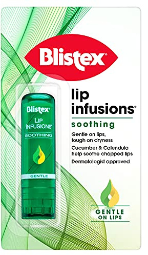 Blistex Lip Infusions Soothing Lip Balm, with Cucumber and Calendula, Multipack of 12
