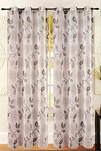 tenda art miste fantasie floreali primaverili autunnali con fiori e foglie drappeggi con 8 anelli in ferro molto scorrevoli in tessuto leggero non coprente semitrasparente dis cosmos