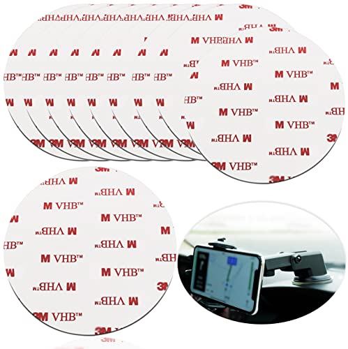 10 Pack 90mm (3.54) Circular Double Sided Sticky Pads, Strong Car Sticky Adhesive Replacement for Car Mount Mounting Holder Disk Windshield GPS Camera Lock Sucker Suction Cup Hook Dashboard Bracket