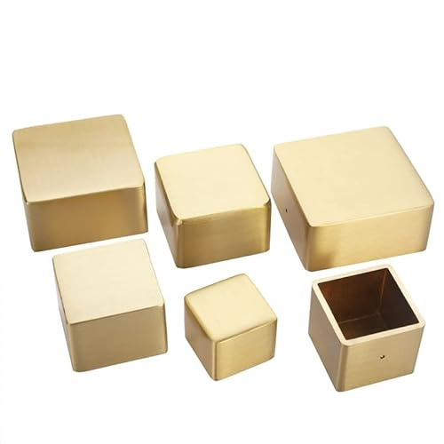 MMLFX 1 piece Brass Cabinet Leg Cover Square Furniture Leg Cup Table Sofa Foot Protector Gold Chair Tube (Size : 50x50x30mm)