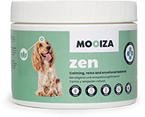 Calmante Perros 100% Natural - Ansiedad Antiestrés para Perro con L-Triptófano Valeriana Hipérico - Snacks para Perros 300g en Formato Galletas Semi Blandas - MOOIZA