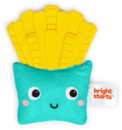 Bright Starts Side of Smiles Pommes-Beißring mit Knitter-Texturen, BPA-frei, Unisex, ab 3 Monaten