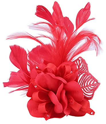 Elegante broche de plumas, clip de sombrero de plumas retro, accesorios de vestir, tocados para decoración de disfraces, broche de flores, broches para boda, fiesta, festival