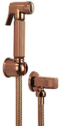 Bidet Spray Set, Rose Gold Brass Square Bidet Baño Ducha De Mano Bidet Inodoro Pulverizador Ducha Higiénica Bidet Grifo Montado En La Pared Bidet Faucet Set,C Decoration