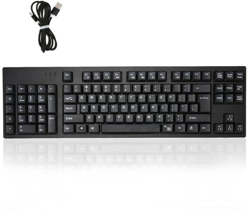 ciciglow Ergonomic Left Handed Keyboard, 109 Keys USB Wired Keyboard with 2 HUB Expansion Interfaces for Windows XP 7 8 10