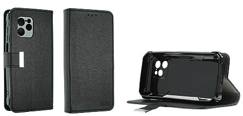 caseroxx Bookstyle Handytasche für Blackview BV8900 in schwarz – Klapphülle mit Kreditkartenfächern, Magnetverschluss, Standfunktion & Rundumschutz für Display und Gehäuse