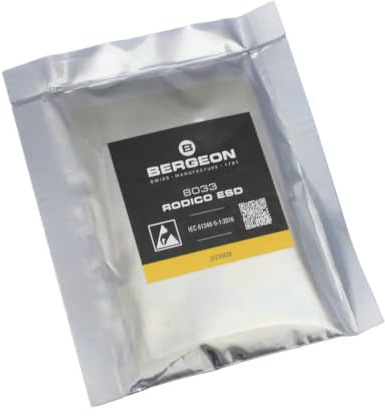 Bergeon 8033 ESD Rodico Bloc de nettoyage pour horlogers et composants, noir, Moderne