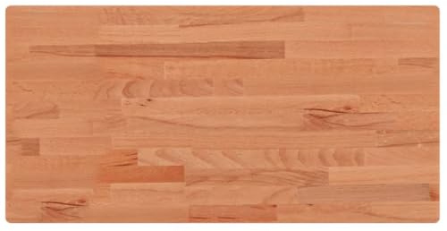 vidaXL Tischplatte, Holzplatte Holztischplatte Rechteckig, Ersatzplatte Platte für Beistelltisch Bartisch, Massivholztischplatte Schreibtischplatte, 100x50x1,5 cm Massivholz Buche