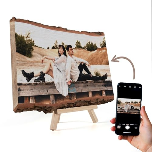 Bild auf Holz mit Rinde Fotogeschenk Bild auf Rustikales holzbrett mit Rinde - Personalisierte Geschenke für Männer (2)
