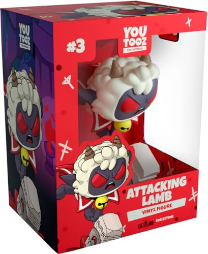 You Tooz Attacking Lamb Figura de Vinilo de 4.5 Pulgadas, Coleccionable con Licencia Oficial del Videojuego Cult of The Lamb, Cult of The Lamb Collection