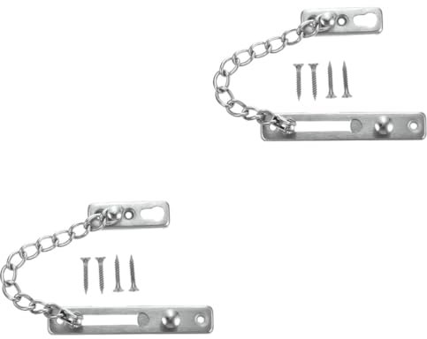 BESTonZON 2sets Hotel Door Lock Steel Chain Theft Prevention Lock Stainless Steel