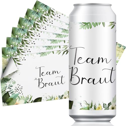 Chrisfall 15 Stück JGA Prosecco Dosen Aufkleber Hochzeit Team Braut Getränke Flaschen Aufkleber Selbstklebende Sticker Banderole für Junggesellinnenabschied